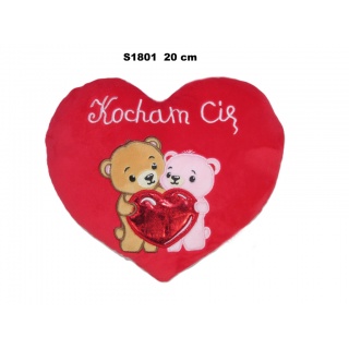 SERCE MIS "KOCHAM CIE" 20 CM 174529 S1801, Maskotki, Zabawki