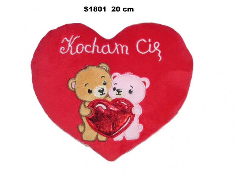 SERCE MIS "KOCHAM CIE" 20 CM 174529 S1801, Maskotki, Zabawki