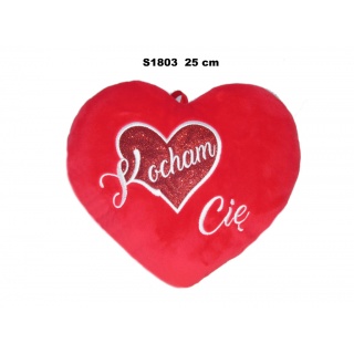 SERCE "KOCHAM CIE" 25 CM 174543 S1803, Maskotki, Zabawki