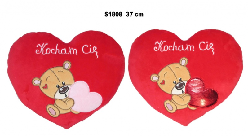 SERCE MIS "KOCHAM CIE" 37 CM 174598 S1808, Maskotki, Zabawki