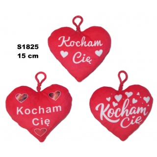 SERCE BRELOK "KOCHAM CIE 3 15CM 175212 S1825, Maskotki, Zabawki