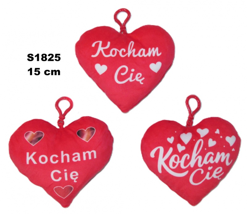 SERCE BRELOK "KOCHAM CIE 3 15CM 175212 S1825, Maskotki, Zabawki