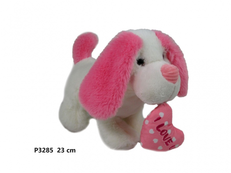 PIES Z SERCEM 23 CM SA4933 P3285, Maskotki, Zabawki