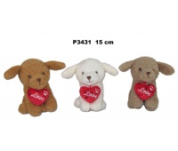 PIES Z SERCEM 2 KOL 20 CM 4987 P3432, Maskotki, Zabawki