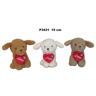 PIES Z SERCEM 2 KOL 20 CM 4987 P3432, Maskotki, Zabawki