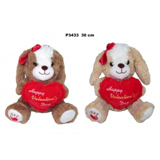 PIES Z SERCEM 2 KOL 30 CM 4994 P3433, Maskotki, Zabawki