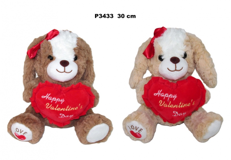 PIES Z SERCEM 2 KOL 30 CM 4994 P3433, Maskotki, Zabawki