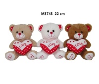 MIS Z SERCEM 3 KOL 22 CM 6647 M3743, Maskotki, Zabawki