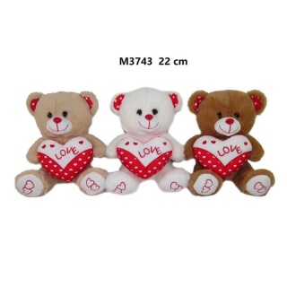 MIS Z SERCEM 3 KOL 22 CM 6647 M3743, Maskotki, Zabawki