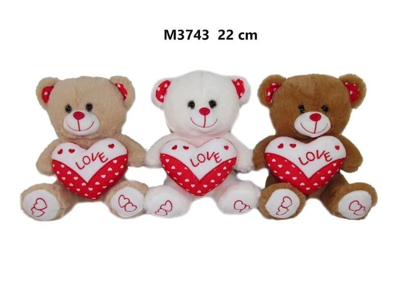 MIS Z SERCEM 3 KOL 22 CM 6647 M3743, Maskotki, Zabawki