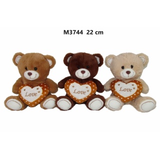 MIS Z SERCEM 3 KOL 22 CM 6654 M3744, Maskotki, Zabawki