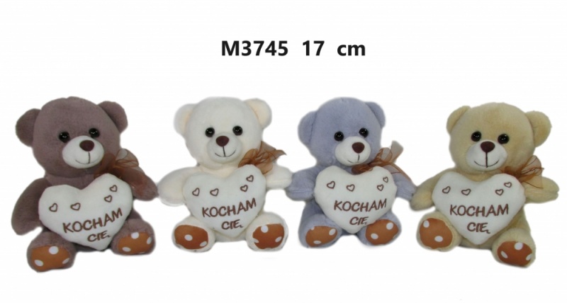 MIS Z SERCEM "KOCHAM CIE" 4 K 17 CM 6661 M3745, Maskotki, Zabawki