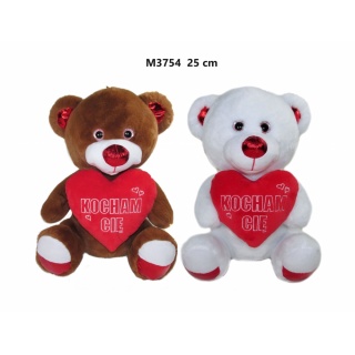 MIS 2 KOL "KOCHAM CIE" 25CM 6982 M3754, Maskotki, Zabawki