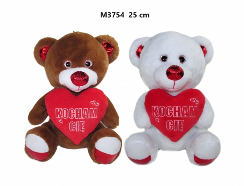 MIS 2 KOL "KOCHAM CIE" 25CM 6982 M3754, Maskotki, Zabawki