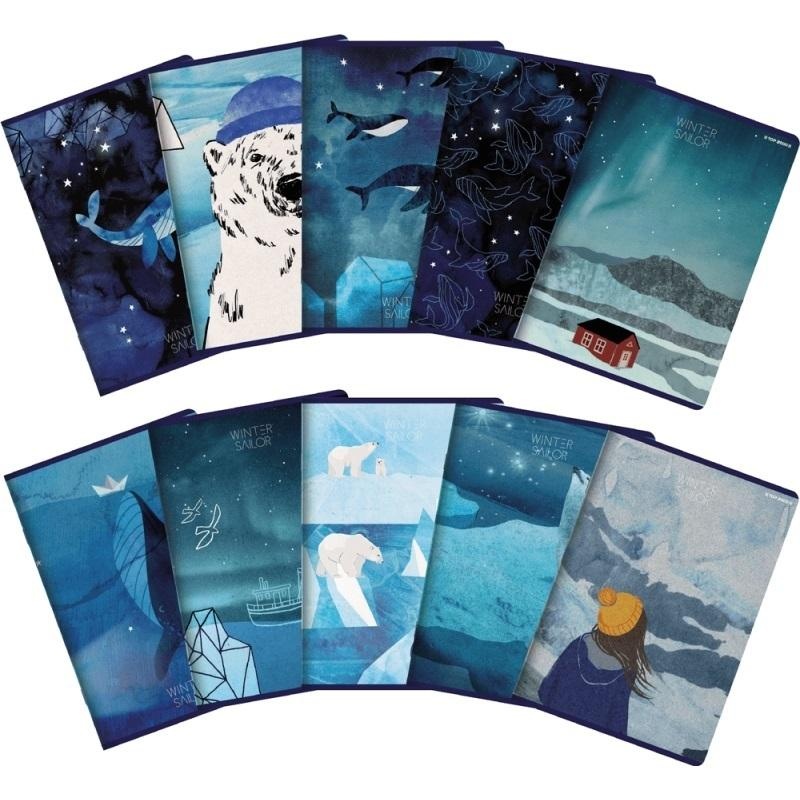 ZESZYT TOP WINTER SAILOR A5 60K.KRATKA 10szt., Zeszyty, Zeszyty i bloki