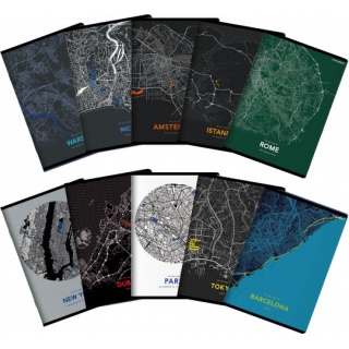 ZESZYT TOP MONOCHROME MAPPING A5 60K.LINIA 10szt., Zeszyty, Zeszyty i bloki