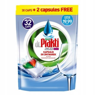 DR.PRAKTI KAPSUŁKI DO ZMYWARKI ALL IN ONE 32szt., Środki czyszczące, Art. higieniczne i dozowniki