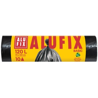 Worki na śmieci ALUFIX Economy, HDPE, 120l, 10 szt., czarne, Worki, Artykuły higieniczne i dozowniki