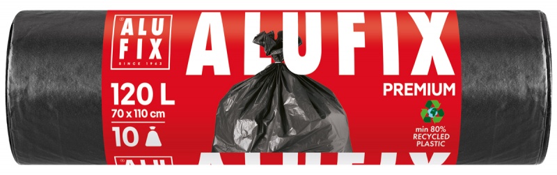 Worki na śmieci ALUFIX Profi, LDPE, 120l, 10 szt., czarne, Worki, Artykuły higieniczne i dozowniki