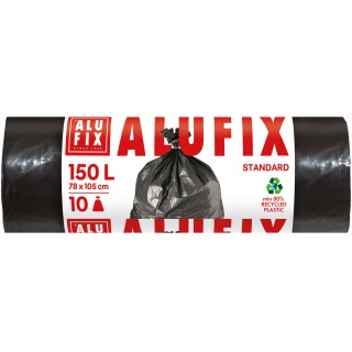 Worki na śmieci ALUFIX, LDPE, 150l, 10 szt., czarne, Worki, Artykuły higieniczne i dozowniki