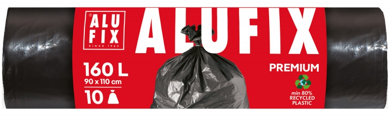 Worki na śmieci ALUFIX Profi, LDPE, 160l, 10 szt., czarne, Worki, Artykuły higieniczne i dozowniki