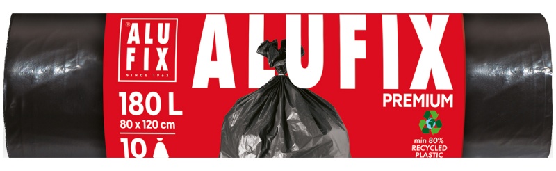 Worki na śmieci ALUFIX Profi, LDPE, 180l, 10 szt., czarne, Worki, Artykuły higieniczne i dozowniki
