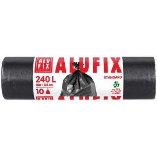 Worki na śmieci ALUFIX, LDPE, 240l, 10 szt., czarne, Worki, Artykuły higieniczne i dozowniki