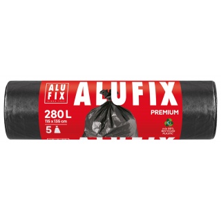 Worki na śmieci ALUFIX Profi, LDPE, 280l, 5 szt., czarne, Worki, Artykuły higieniczne i dozowniki