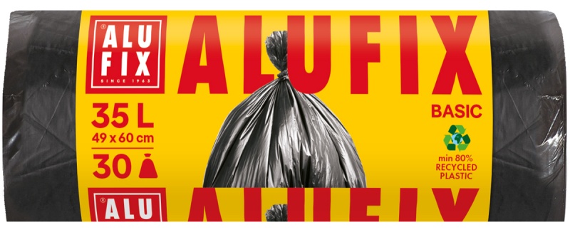 Worki na śmieci ALUFIX Economy, HDPE, 35l, 30 szt., czarna, Worki, Artykuły higieniczne i dozowniki