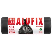 Worki na śmieci ALUFIX, HDPE, 60l, 20 szt., czarne, Worki, Artykuły higieniczne i dozowniki