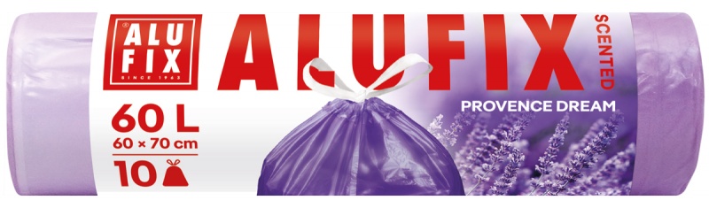Worki na śmieci ALUFIX, lawendowe, HDPE, 60l, 10 szt., fioletowe, Worki, Artykuły higieniczne i dozowniki