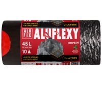 Worki na śmieci ALUFIX Aluflexy, z taśmą, LDPE, 45l, 10 szt., stalowe, Worki, Artykuły higieniczne i dozowniki