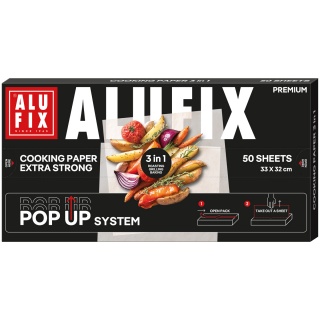 Papier do gotowania ALUFIX Pop-up, 3w1, 33x32cm, 50 arkuszy, Inne, Artykuły higieniczne i dozowniki