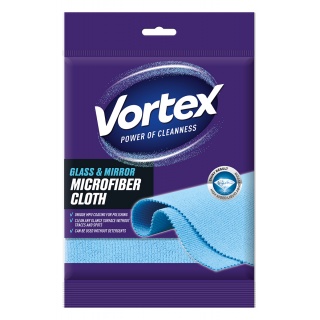 Ściereczka z mikrofibry VORTEX, do szkła i luster, niebieska, Akcesoria do sprzątania, Artykuły higieniczne i dozowniki