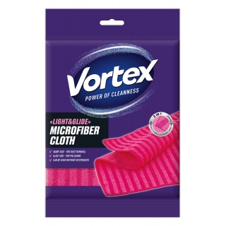 Ściereczka z mikrofibry VORTEX Light&Glide, r&oacute;żowa, Akcesoria do sprzątania, Artykuły higieniczne i dozowniki