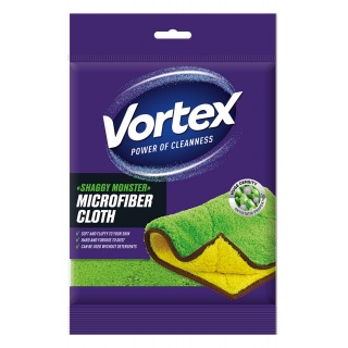 Ściereczka z mikrofibry VORTEX Shaggy Monter, zielono-ż&oacute;łta, Akcesoria do sprzątania, Artykuły higieniczne i dozowniki
