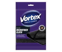 Microfiber cloth VORTEX, half-towel, 30x50cm, black