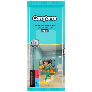 Chusteczki nawilżane COMFORTE, do łazienki, 70 szt., Środki czyszczące, Artykuły higieniczne i dozowniki