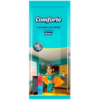 Chusteczki nawilżane COMFORTE, uniwersalne, 70 szt., Środki czyszczące, Artykuły higieniczne i dozowniki
