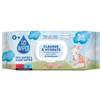 Chusteczki nawilżane dla dzieci GOWIPES, z wodą aloesową i d-pantenolem, 50 szt., Środki czyszczące, Artykuły higieniczne i dozowniki