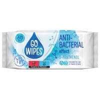 Chusteczki nawilżane GOWIPES, antybakteryjne, d-pantenol, 60 szt., Środki czyszczące, Artykuły higieniczne i dozowniki
