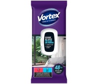 Wet wipes VORTEX, for windows and mirrors, with flap, 48 pcs.