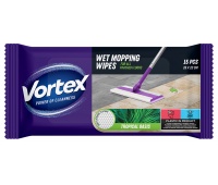 Chusteczki do mopowania podł&oacute;g na mokro VORTEX, tropikalna oaza, 15 szt., Środki czyszczące, Artykuły higieniczne i dozowniki
