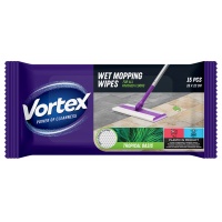 Chusteczki do mopowania podł&oacute;g na mokro VORTEX, tropikalna oaza, 15 szt., Środki czyszczące, Artykuły higieniczne i dozowniki