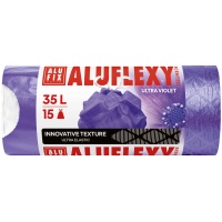 Worki na śmieci ALUFIX Aluflexy, zapach, LDPE, 35l, 15 szt., fioletowe, Worki, Artykuły higieniczne i dozowniki