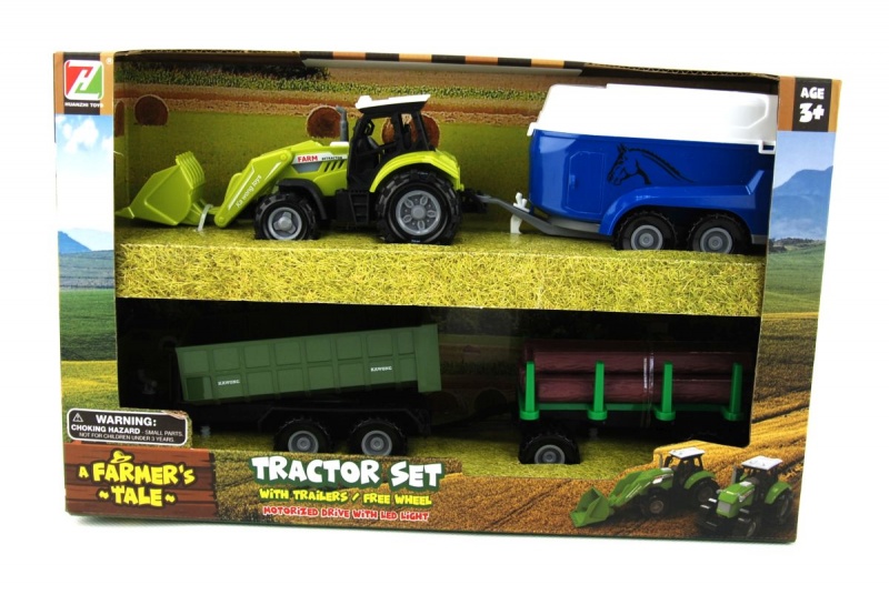 TRAKTOR + PRZYCZEPY ŚW/DŹ 6688, Pojazdy, Zabawki