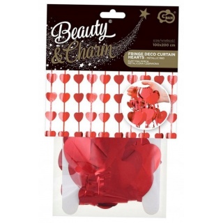KURTYNA B&C SERCA METALICZAN CZERWONA 100x200cm., Dekoracje, ozdoby, Art. dekoracyjne i prezentowe