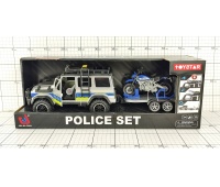 TEREN&Oacute;WKA POLICJA + MOTOCYKL ŚW/DŹ 1943, Pojazdy, Zabawki