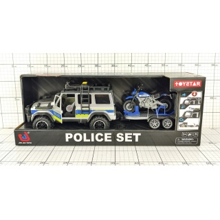TEREN&Oacute;WKA POLICJA + MOTOCYKL ŚW/DŹ 1943, Pojazdy, Zabawki