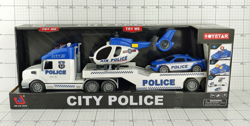 LAWETA POLICJA+HELIKOPTER+SAM. 2018, Pojazdy, Zabawki